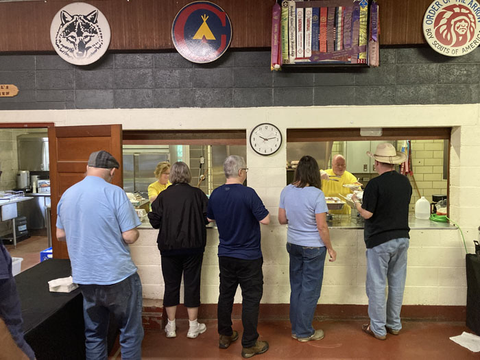 Waiting to be served at the Lodge.