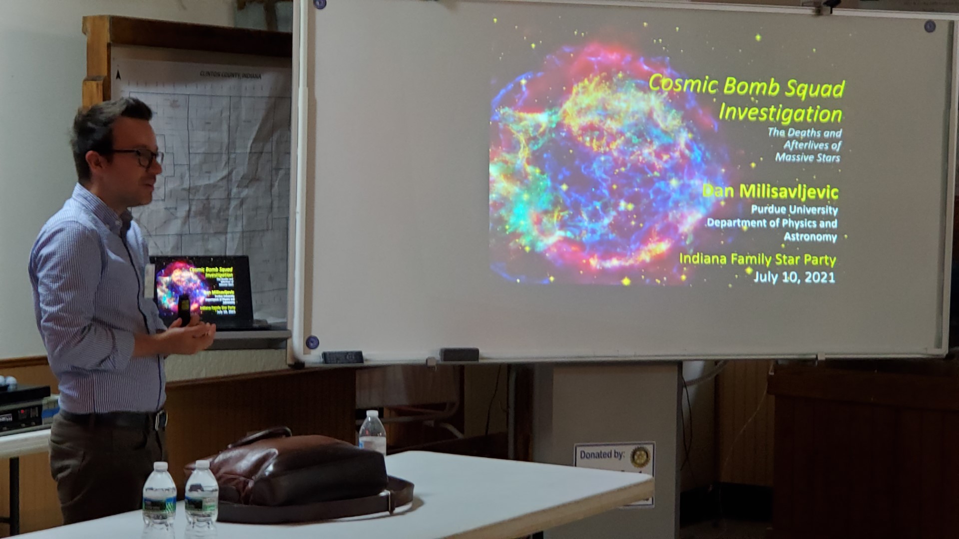 Dr. Milsavljevic discussing some of his investigations at Purdue